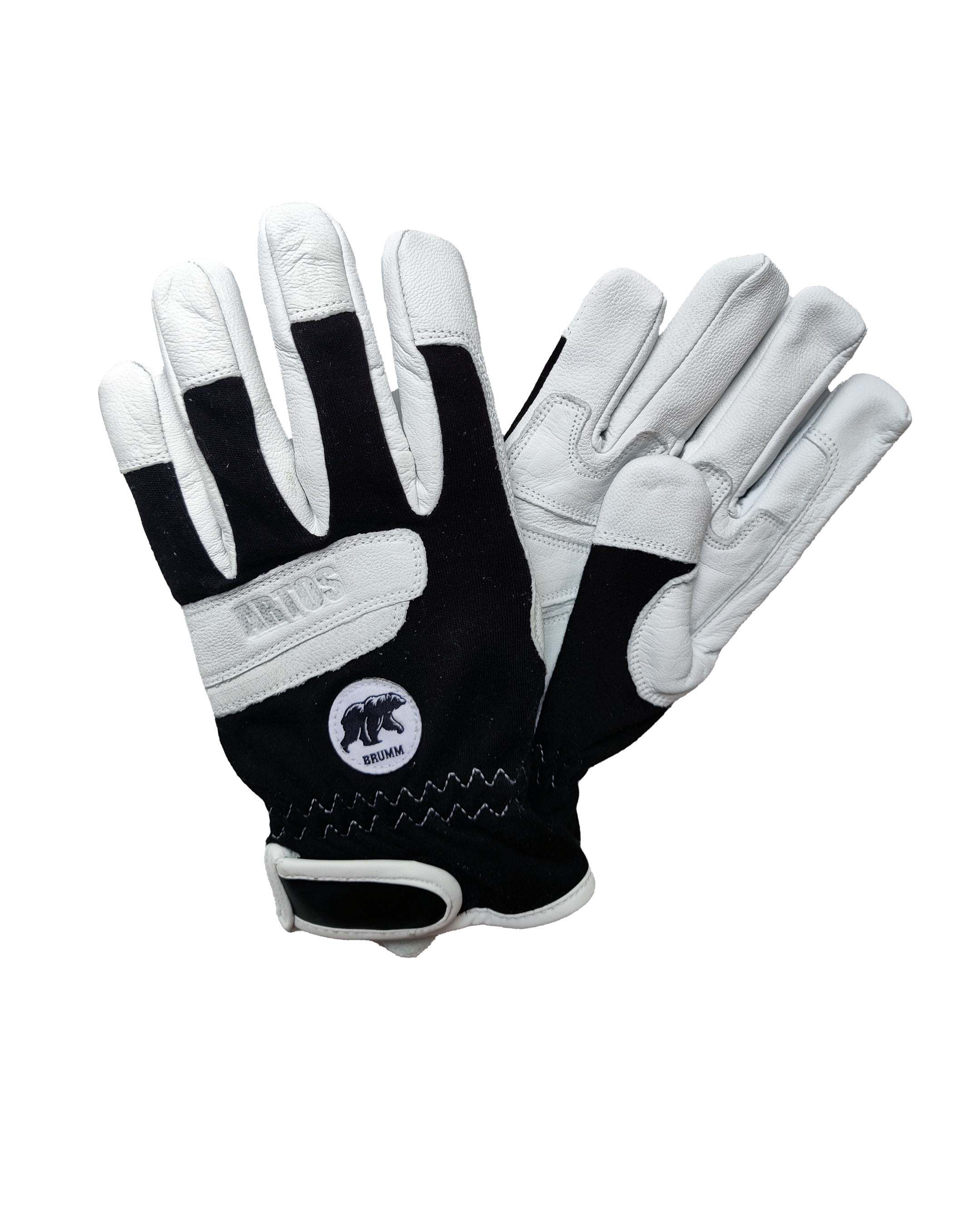 BRUMM - Handschuhe Leder weiß dünn
